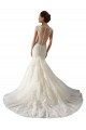 Ivoire & Champagne Sirène Col V Tulle Dentelle Robes de mariée en Gros