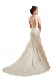 Ivoire & Champagne Sirène Illusion Dentelle Robes de mariée en Gros