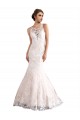 Ivoire & Champagne Sirène Illusion Traîne cathédrale Tulle Dentelle Robes de mariée en Gros