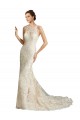 Ivoire & Champagne Sirène Illusion Tulle Dentelle Classique Robes de mariée en Gros