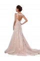 Ivoire & Champagne Trapèze Col V Dentelle Classique Robes de mariée en Gros