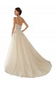 Ivoire & Champagne Trapèze Col V Tulle Dentelle Classique Robes de mariée en Gros