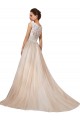 Ivoire & Champagne Trapèze Col V Tulle Dentelle Robes de mariée en Gros