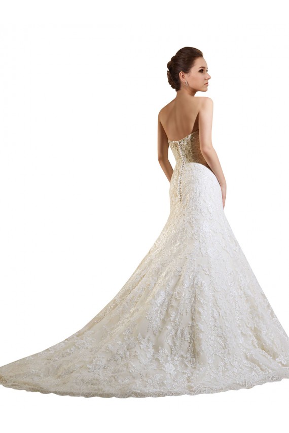 Ivoire & Champagne Trapèze Dentelle Robes de mariée en Gros