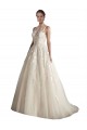 Ivoire & Champagne Trapèze Illusion Tulle Robes de mariée en Gros
