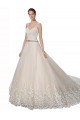 Ivoire & Champagne Trapèze Tulle Dentelle Robes de mariée en Gros