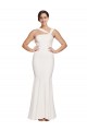 Ivoire Fourreau Col Carré Crêpe Stretch Longue Formelles Robes demoiselle d'honneur / Robes de soirée / Robes de bal en Gros
