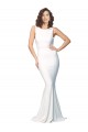 Ivoire Fourreau Col Haut Crêpe Stretch Longue Formelles Robes demoiselle d'honneur / Robes de soirée / Robes de bal en Gros