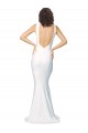 Ivoire Fourreau Col Haut Crêpe Stretch Longue Formelles Robes demoiselle d'honneur / Robes de soirée / Robes de bal en Gros