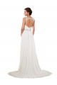 Ivoire Fourreau Col V Mousseline Classique Robes de mariée en Gros