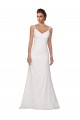 Ivoire Fourreau Col V Mousseline Robes de mariée en Gros