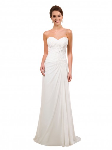 Ivoire Fourreau Mousseline Robes de mariée en Gros