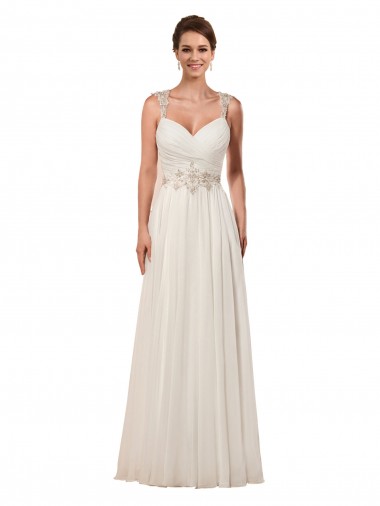 Ivoire Fourreau Mousseline Robes de mariée en Gros
