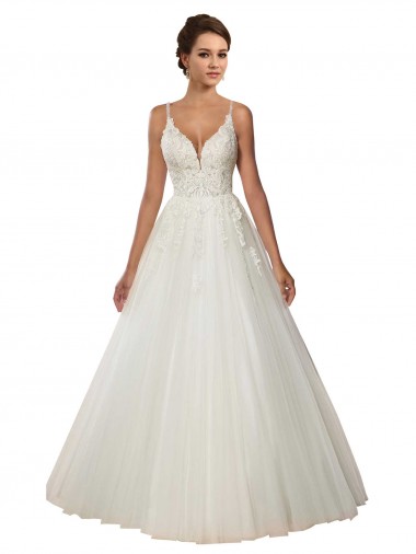 Ivoire Princesse Bretelles spaghetti Tulle Dentelle Boho Robes de mariée en Gros
