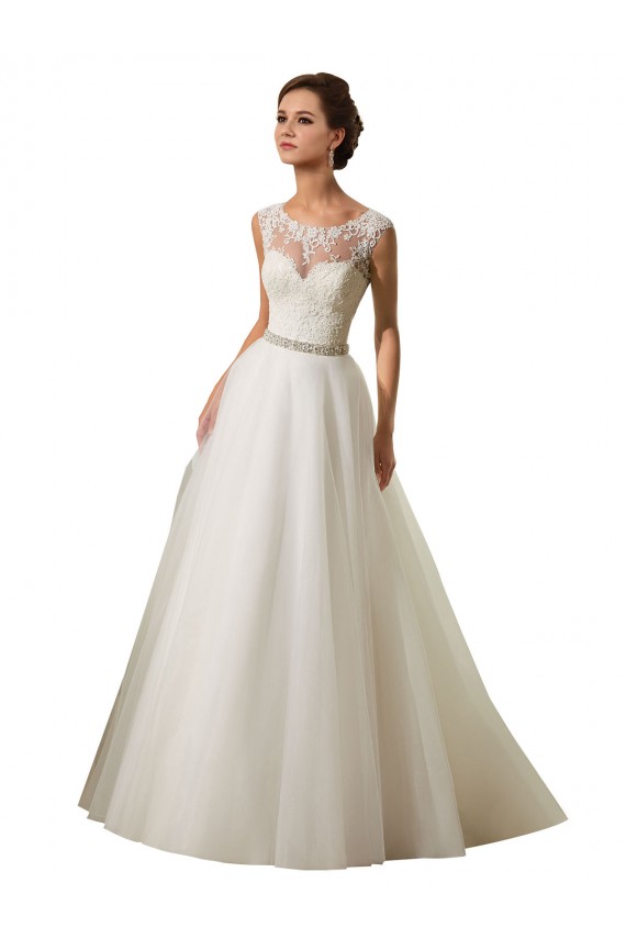 Ivoire Princesse Illusion Tulle Dentelle Robes de mariée en Gros