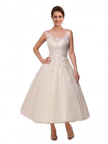 Ivoire Princesse Illusion Tulle Dentelle Robes de mariée en Gros