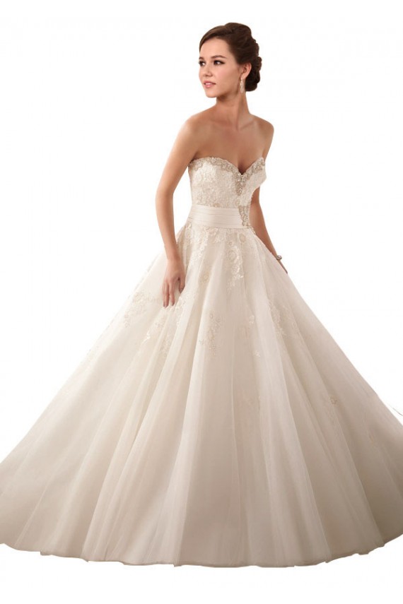Ivoire Princesse Satiné Tulle Dentelle Robes de mariée en Gros