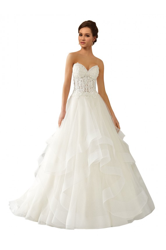 Ivoire Princesse Satiné Tulle Dentelle Robes de mariée en Gros
