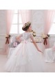 Ivoire Princesse Tulle Dentelle Longue Robes de demoiselle d'honneur - fillette en Gros