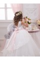Ivoire Princesse Tulle Dentelle Longue Robes de demoiselle d'honneur - fillette en Gros