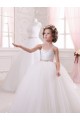 Ivoire Princesse Tulle Longue Robes de demoiselle d'honneur - fillette en Gros
