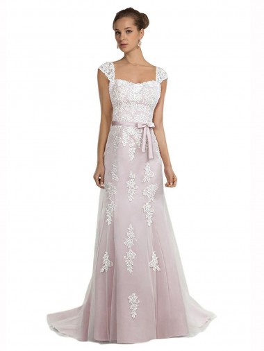 Ivoire & Rose Sirène Sans bretelle Balayage train Tulle Dentelle Plage Robes de mariée en Gros