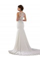 Ivoire Sirène Balayage train Dentelle Crêpe Stretch Robes de mariée en Gros
