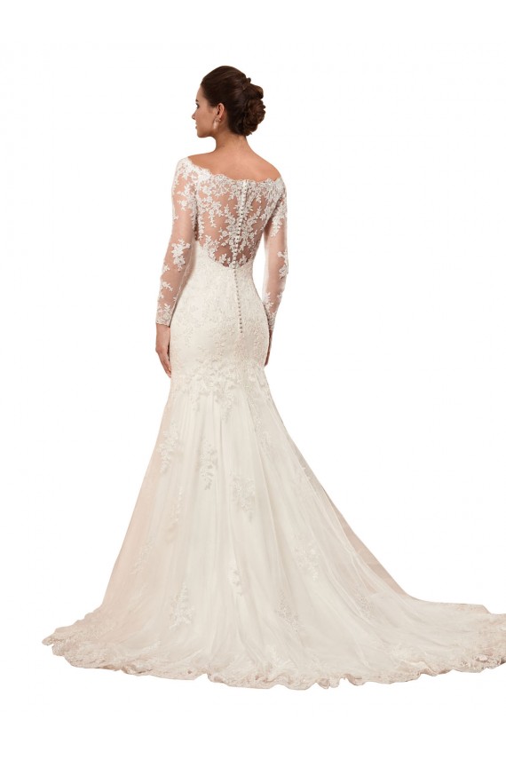 Ivoire Sirène Bateau Dentelle Robes de mariée en Gros