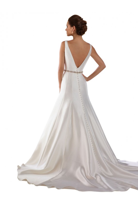 Ivoire Sirène Bateau Satiné Robes de mariée en Gros