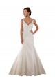Ivoire Sirène Col V Satiné Classique Robes de mariée en Gros