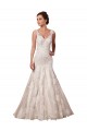 Ivoire Sirène Col V Tulle Dentelle Robes de mariée en Gros