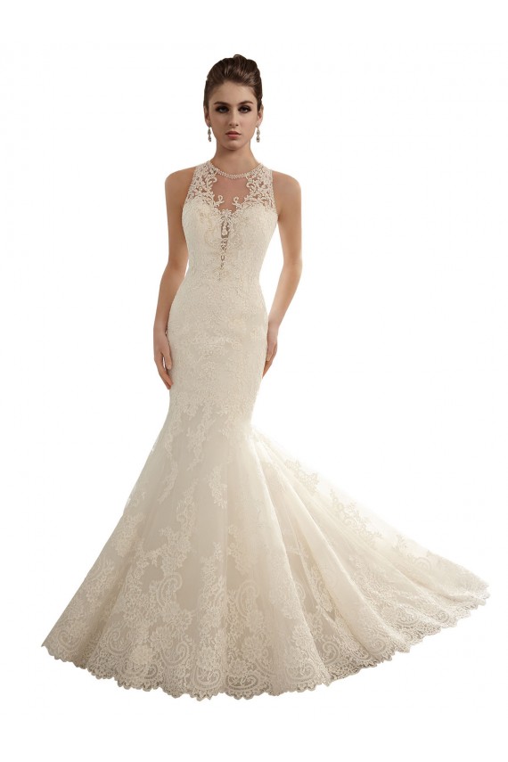 Ivoire Sirène Illusion Dentelle Robes de mariée en Gros