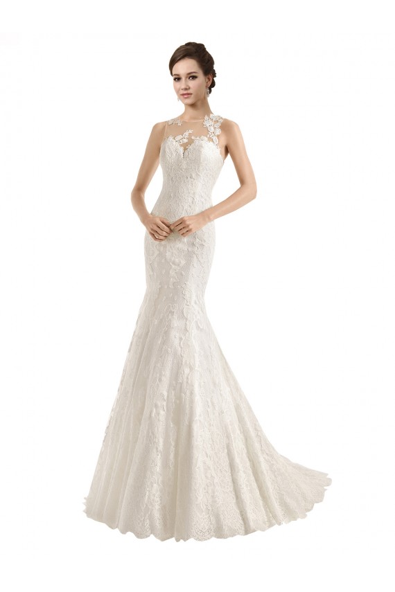 Ivoire Sirène Illusion Dentelle Robes de mariée en Gros