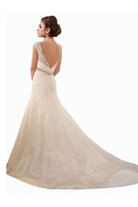 Ivoire Sirène Illusion Tulle Dentelle Robes de mariée en Gros
