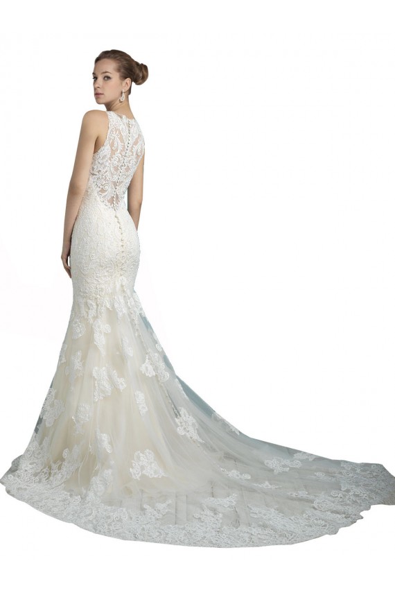 Ivoire Sirène Illusion Tulle Plage Robes de mariée en Gros