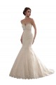 Ivoire Sirène Tulle Dentelle Classique Robes de mariée en Gros