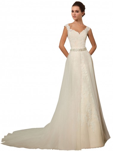 Ivoire Sirène Tulle Dentelle Robes de mariée en Gros