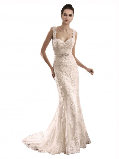 Ivoire Sirène Tulle Dentelle Robes de mariée en Gros