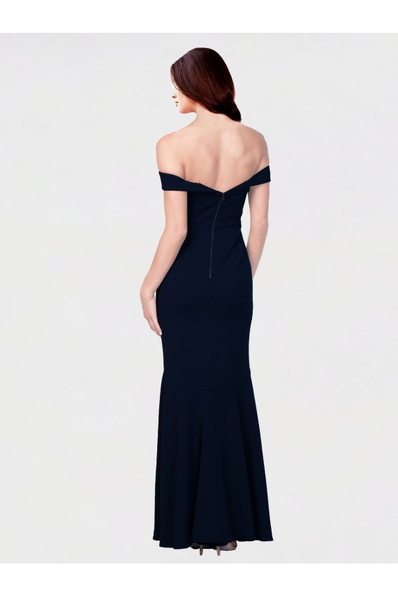 Ivoire Sirène Épaule Dénudée Crêpe Stretch Longue Formelles Robes demoiselle d'honneur / Robes de soirée / Robes de bal en Gros