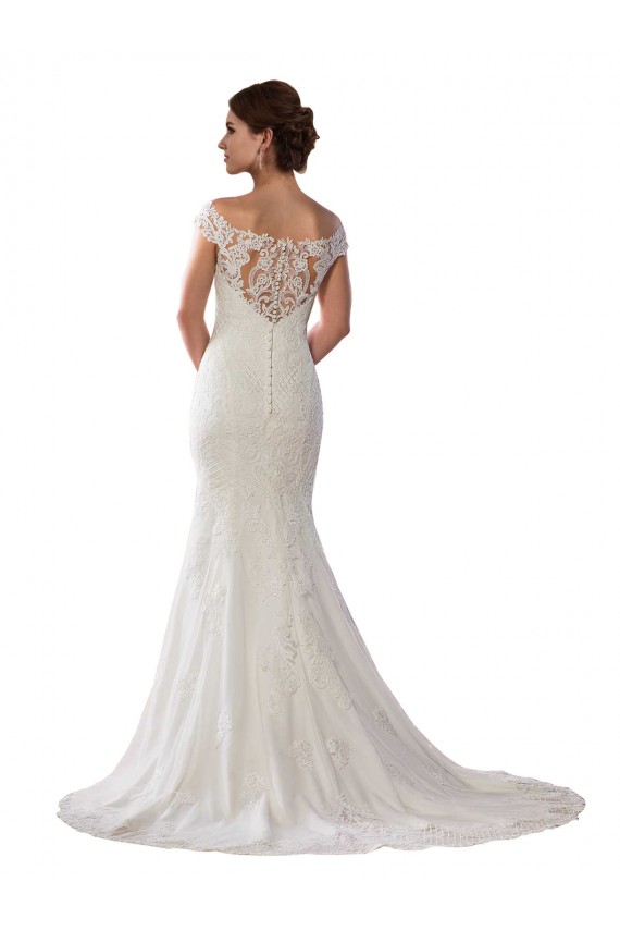 Ivoire Sirène Épaule Dénudée Dentelle Boho Robes de mariée en Gros