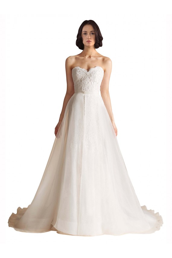 Ivoire Trapèze Balayage train Tulle Robes de mariée en Gros