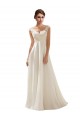 Ivoire Trapèze Col V Balayage train Mousseline Dentelle Robes de mariée en Gros