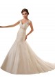 Ivoire Trapèze Col V Tulle Dentelle Robes de mariée en Gros