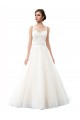 Ivoire Trapèze Illusion Traîne cathédrale Tulle Dentelle Plage Robes de mariée en Gros