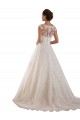 Ivoire Trapèze Illusion Tulle Dentelle Classique Robes de mariée en Gros