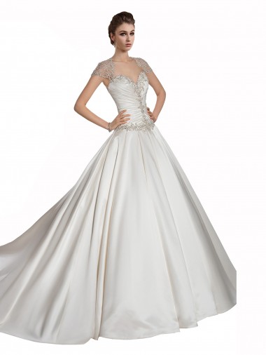 Ivoire Trapèze Satiné Robes de mariée en Gros