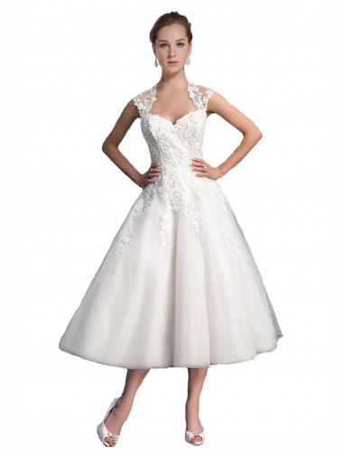 Ivoire Trapèze Tulle Dentelle Plage Robes de mariée en Gros