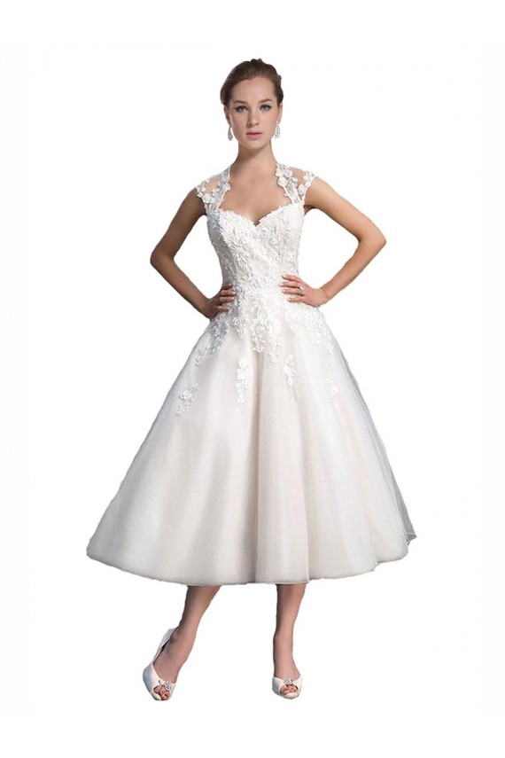 Ivoire Trapèze Tulle Dentelle Plage Robes de mariée en Gros