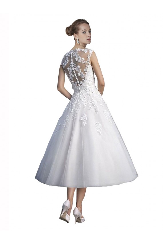 Ivoire Trapèze Tulle Dentelle Plage Robes de mariée en Gros
