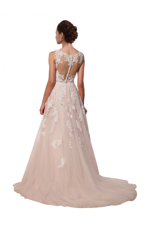 Ivoire Trapèze Tulle Dentelle Robes de mariée en Gros